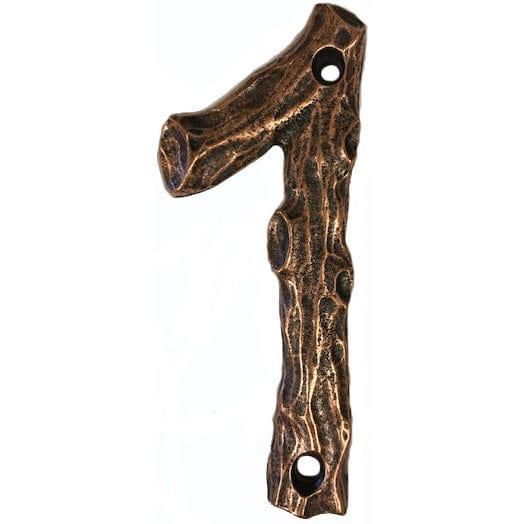 LHN1-AC Log House Number 1, Antique Copper, 1 piece